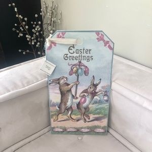 Easter Greetings 20” Sign with Glitter Design